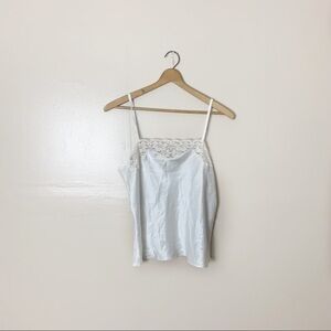 Vintage Women's White Lace Satin Cami Lingerie Slip Top